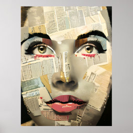 Unieke Digitale Kunst | Pretty Lady Abstract Poster