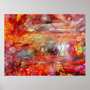 Unieke digitale sci-Fi Fantasy Space Scene Poster