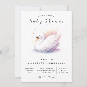 Unieke digitale zwaan baby shower kaart