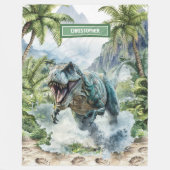 Unieke Dinosaur Deken Aangepaste Naam Gepersonalis (Voorkant)