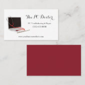 Unieke Doctor Stethoscoop PC-reparatie Visitekaartje (Voorkant / Achterkant)