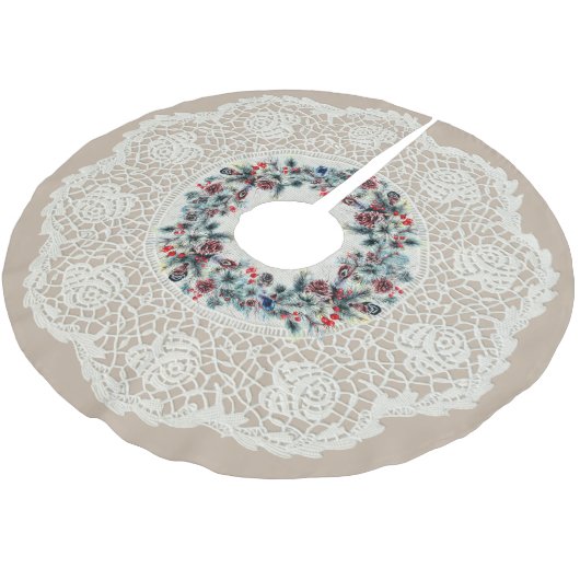 Unieke "Doily" look Winter Pine Cone Wreater Kerstboom Rok (Gekanteld)
