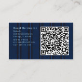 Unieke donkerblauwe QR-code Visitekaartje Classy (Achterkant)