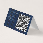 Unieke donkerblauwe QR code vouw Visitekaartje kla (Achterkant)