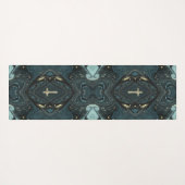 Unieke Donkergroene en gouden Christelijke kruis Yogamat (Achterkant (horizontaal))