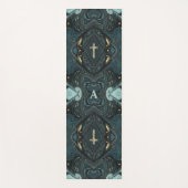 Unieke Donkergroene en gouden Christelijke kruis Yogamat (Voorkant)