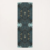 Unieke Donkergroene en gouden Christelijke kruis Yogamat (Achterkant)