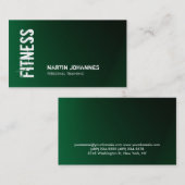 Unieke, donkergroene fitness persoonlijke trainer visitekaartje (Voorkant / Achterkant)