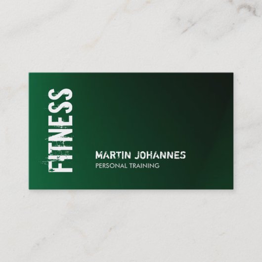 Unieke, donkergroene fitness persoonlijke trainer visitekaartje (Voorkant)