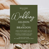 Unieke donkergroene handgeschreven typografie brui kaart