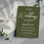 Unieke donkergroene handgeschreven typografie brui kaart