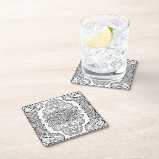 Unieke doodle kartonnen onderzetters (Insitu)