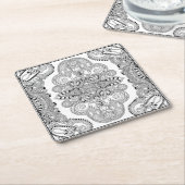 Unieke doodle kartonnen onderzetters (Schuin)