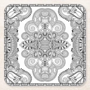 Unieke doodle kartonnen onderzetters