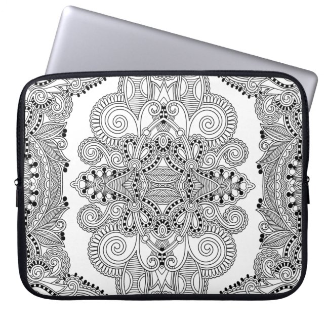Unieke doodle laptop sleeve (Voorkant)