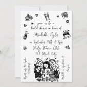 Unieke Doodle Modern grillig handgeschreven Kaart (Voorkant)