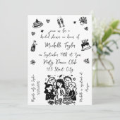 Unieke Doodle Modern grillig handgeschreven Kaart (Staand voorkant)