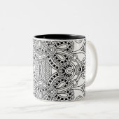 Unieke doodle tweekleurige koffiemok (Voorkant rechts)