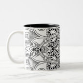 Unieke doodle tweekleurige koffiemok (Links)