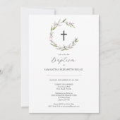 Unieke doop uitnodigingen Kerstmis groen (Voorkant)