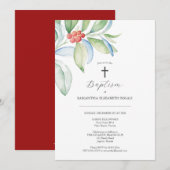 Unieke doop uitnodigingen Kerstmis groen (Voorkant / Achterkant)