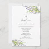 Unieke doop uitnodigingen Lavendel bloemen (Voorkant)