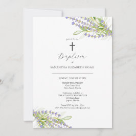 Unieke doop uitnodigingen Lavendel bloemen