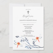 Unieke doop uitnodigingen rode libel (Voorkant)