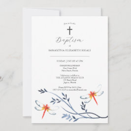 Unieke doop uitnodigingen rode libel