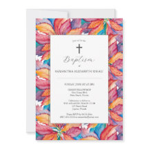 Unieke doopuitnodigingen Kleurrijke Poinsettia