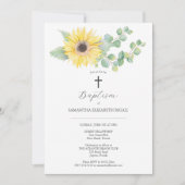 Unieke doopuitnodigingen Waterverf Zonnebloem Kaart (Voorkant)