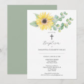 Unieke doopuitnodigingen Waterverf Zonnebloem Kaart (Voorkant / Achterkant)