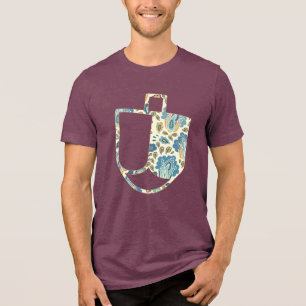 Unieke Dreidel Faux Applique Hanukkah Tri-Blend Shirt