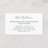 Unieke driehoek handgemaakte zeepkandelschuifknop visitekaartje (Achterkant)