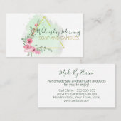 Unieke driehoek handgemaakte zeepkandelschuifknop visitekaartje (Voorkant / Achterkant)