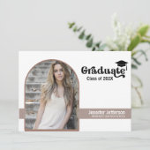 Unieke, dubbelzijdige Afstuderen aangepaste foto's Feestdagenkaart (Staand voorkant)