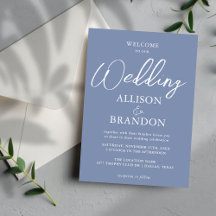 Unieke Dusty Blue & White Calligraphy Wedding