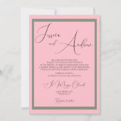 Unieke Dusty Pink & Sage bruiloft uitnodiging (Voorkant)