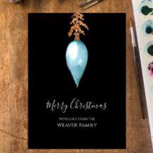 Unieke Eenvoudige Blauwe Waterverf Kerstbal