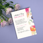 Unieke Eenvoudige Bloemen Groen Moederdag BRUNCH Kaart