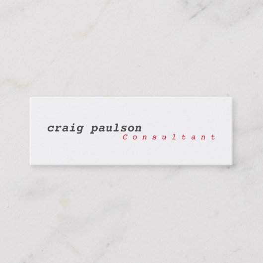 Unieke, eenvoudige, dunne consultant met rendy-opl mini visitekaartje (Voorkant)