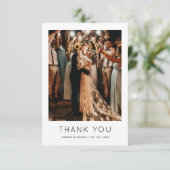 Unieke Eenvoudige Foto QR Code Trouwen Bedankkaart (Staand voorkant)