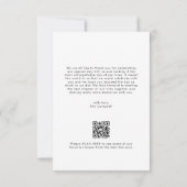 Unieke Eenvoudige Foto QR Code Trouwen Bedankkaart (Achterkant)