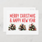 Unieke eenvoudige kerst feestdagen pinecone briefk (Voorkant / Achterkant)