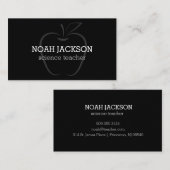 Unieke Eenvoudige Minimale Witte op zwarte leraar Visitekaartje (Voorkant / Achterkant)