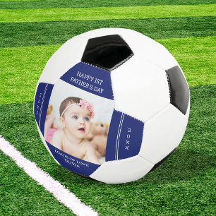 Unieke Eerste Vaderdag Nieuwe Vader Baby Foto Blau Voetbal