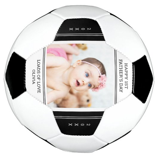 Unieke eerste vaderdag Nieuwe vader Baby Foto Voetbal (Gedraaid)