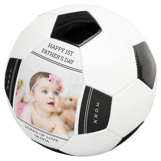 Unieke eerste vaderdag Nieuwe vader Baby Foto Voetbal (Drie kwart)