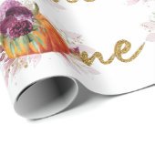 Unieke eerste verjaardag herfst Bourgondische pomp Cadeaupapier (Rol Hoek)