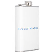 Unieke effen wit blauw minimalistisch modern heupfles (Rechts)